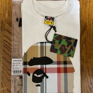 BAPE CHECK PRINT TEE (white)